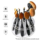 ESARORA Oval Makeup Brush Holder, Cosmetic Brush Holder with 10 Hole Drying Rack Organizer Cosmetic Shelf Tool With Installation Tools and 4 Non-Slip Rubbers