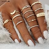 UNKE 12pcs/Set Women Retro Arrow Gold Plated Nail Ring Above Knuckle Rings Set