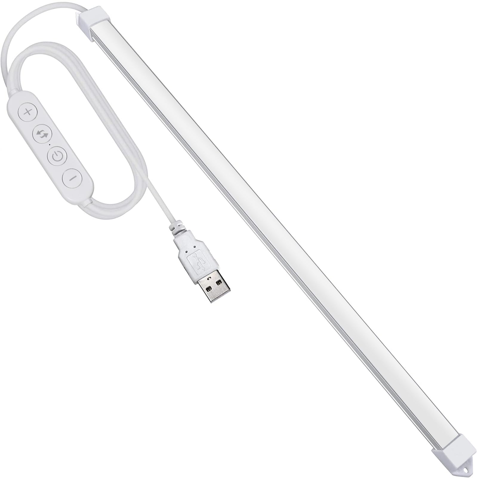 Milpoel LED Light Strip, 35cm, 3 Colour Temperature Dimmable, USB Powered, Slim LED Light Bar for Room, Work Table, Keyboard