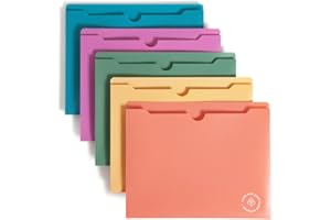 U Brands File Jackets, 5-Pack, Letter Size, Eco-Friendly Wheat Straw Poly Construction, Bright Colors, Trendy Modern Office O