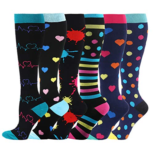 HLTPRO Compression Socks for Women & Men - Knee High Socks for Running, Flight, Travel, Nurses, Pregnancy, Edema