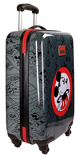 Disney Hello Mickey Maleta, 68 cm, 97 litros, Set de 2, Negro