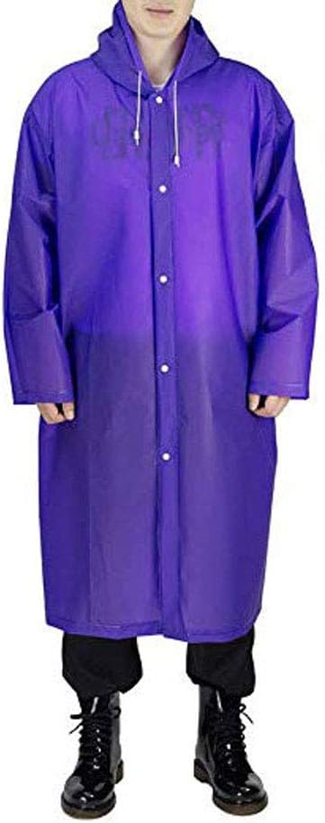 Laneko Reusable Raincoat Emergency Rain Poncho with Hood and Sleeves EVA Materials, 100% Waterproof,Portable Rainwear for Unisex Adults Hiking Camping Travel