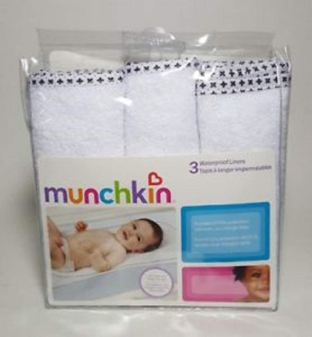 munchkin 3pk waterproof changing pad liners