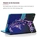 iPad Mini 3 Case,LittleMax Kickstand Faux Leather Case Smart [Auto Wake/Sleep] Wallet Case [Magnet Clasp] Flip Cover for iPad Mini 1/2/3 [Free Cleaning Cloth,Stylus Pen]-04 Purple Butterflies