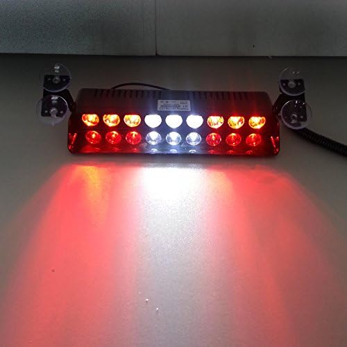 Szcafelimy 9 LED 9W Red/White/Red Windshield Dash LED Lights light High Power LED Multi-Function Strobe light Emergency Warning Flashing LightBar