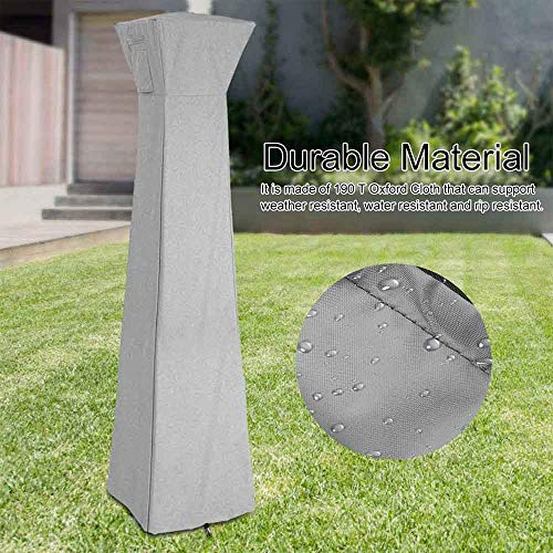 TiTa-dong Patio Heater Cover,Standup Waterproof Dustproof Pyramid Torch Patio Heater Protective Cover,Outdoor Heater Oxford Cloth Cover 84 x 84 x 221 cm