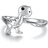 Zepmais Dinosaur Promise Ring for Women 925 Sterling Silver Bestie Adjustable Rings Jewelry for Women