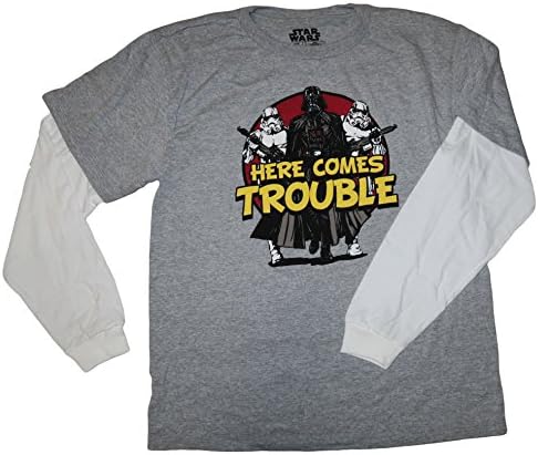 Star Wars "Here Comes Trouble" Boys Long Sleeve Shirt (XS)
