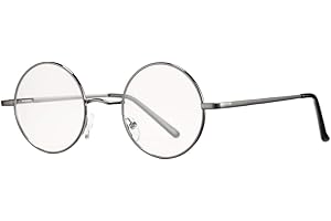 COASION Vintage Round Clear Glasses Small Metal Frame Non Prescription Lens Eyeglasses