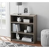 Mainstay Easy to Assemble, Contemporary Style, 3-Shelf Wood Bookcase, Multiple Colors, (Rustic Oak)