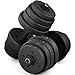 Yaheetech 66 Lb Dumbbell Set 16 Adjustable Weight Plates & 2 Olympic Dumbbell Handles for Home/Cap Gym Bodybuilding Workout Training