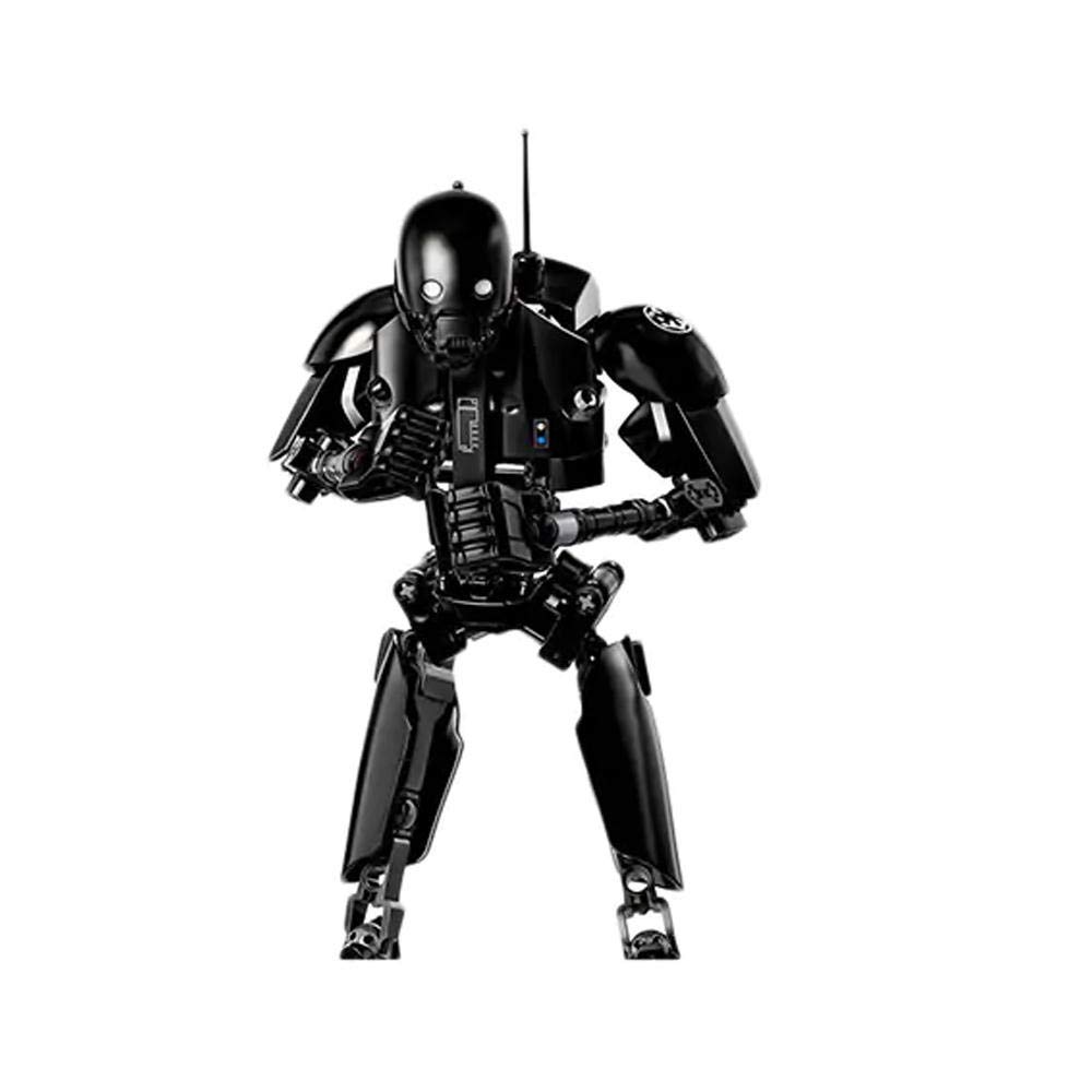 creative black robot block toy