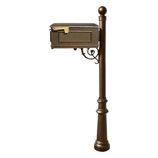 Qualarc Lewiston Cast Aluminum Post Mount Mailbox System with Post