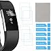 Fitbit Charge 2 Screen Protector (6-Pack) - QIBOX Premium Clear Shatterproof Screen Protector for Fitbit Charge 2 Wristband, Anti-Fingerprint & Anti-Scratch Film Cover