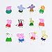 Set of 48 Pieces Cute Peppa Pig Cupcake Topper Picks cake decoration for Kids Birthday Tea Party Picnic Baby Shower