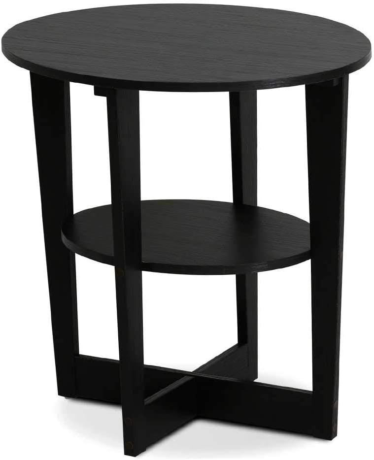 FURINNO End Table, Two, Walnut: Furniture & Decor