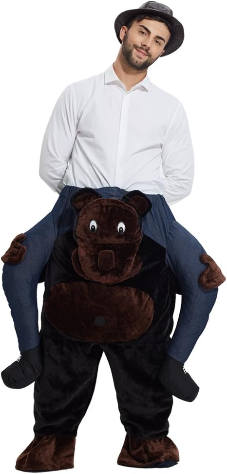 YEAHBEER Piggyback Ride On Riding Shoulder Adult Costume Carry Me Unisex Fancy Dress (Orangutan)
