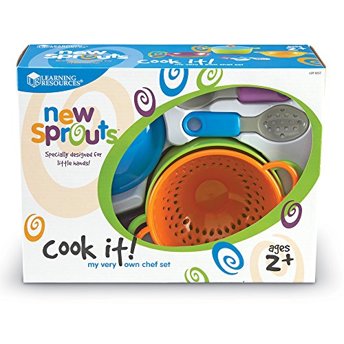Learning Resources New Sprouts Cook it!, 6 Pieces, Ages 2+ Pretend Play Food for Toddlers, Preschool Learning Toys, Kitchen Play Toys for Kids