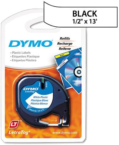 Genuine DYMO Black on White Polyester LetraTAG Tape Label for Dymo LetraTag Plus LT100H Label Maker