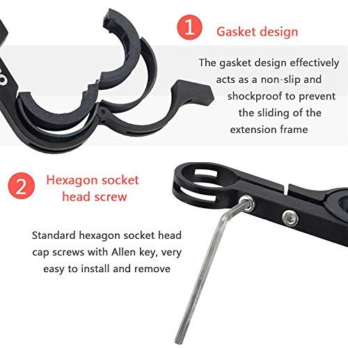 Bike Handlebar Extender- Include Hex Wrench- Carbon Fiber Bicycle Handlebars Extensions Speedometer Phone Holder Stroller Handle Extension Bikes Light Mount Extenders Clamp