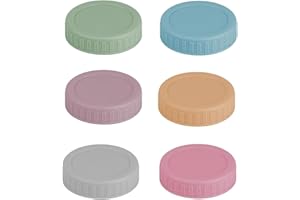 6 PCS Mason Jar Lids,with Silicone Grommets,Leak Proof Food Grade Storage Cap,Anti-Scratch Resistant Surface,Fit Regular Mout
