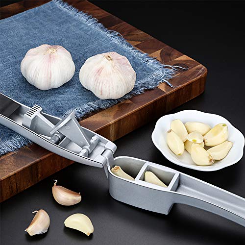 XBUTY Garlic presses, 2 in 1 Garlic Mince and Garlic Slice, heavyduty aluminum alloy nonside