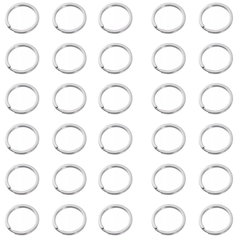 30Pcs Key Rings,Split Rings for Keyrings,Keyring Rings,25mm Metal Split Keychain Ring for Jewelry Making Crafts,DIY Arts Crafts