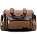 Zebella Men Canvas Leather Travel Duffel Tote Sports Shoulder Bag
