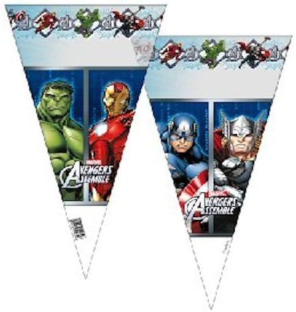 MARVEL AVENGERS ASSEMBLE Party Cone Shaped Cello Loot Bags/Sweet Bags (10 Pack)