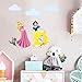 decalmile Princess Wall Stickers Murals Removable Vinyl Girls Room Wall Decals Nursery Baby Bedroom Wall Decor (6 Different Theme Princess)