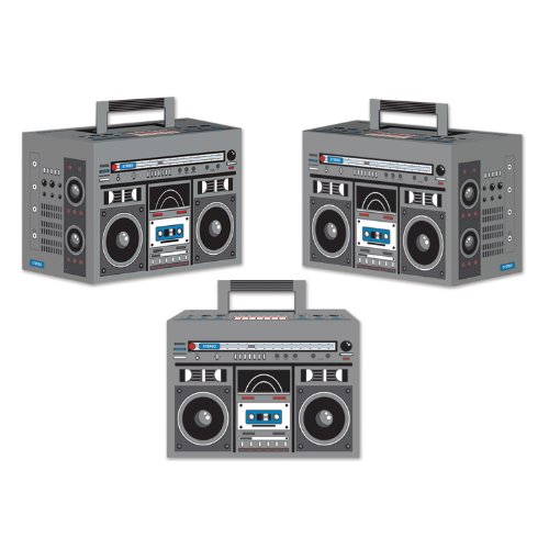 Beistle 54126 3-Pack Boom Box Favor Boxes, 4-Inch by 5-3/4-Inch