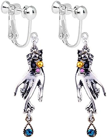 Bride Mother Small Hand Clip on Earrings Charm Teardorp Dangle Weldding Jewelry for Teen Girls Women
