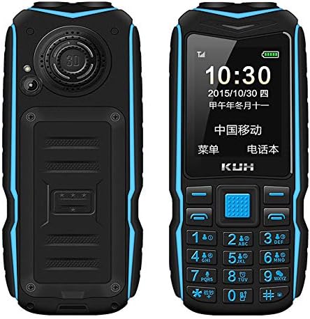 Sisit Unlocked GSM Cell Phone 15800mAh English Keyboard Dual Sim Outdoor Dual Flashlight Mobile Phone (Blue)