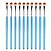 10 Pcs Eyeshadow Brush Set,Haluoo Professional Eye Makeup Brushes Wooden Handle Eyeshadow Eyeliner Blending Crease Kit Eye Shadow Brushes Kit Essential Makeup Brushes Beauty Cosmetic Tool (Dark Blue)thumb 1