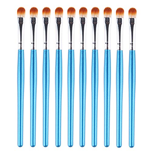 10 Pcs Eyeshadow Brush Set,Haluoo Professional Eye Makeup Brushes Wooden Handle Eyeshadow Eyeliner Blending Crease Kit Eye Shadow Brushes Kit Essential Makeup Brushes Beauty Cosmetic Tool (Dark Blue)