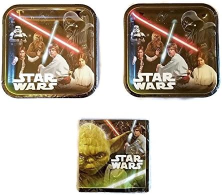 Classic Star Wars 9" Party Bundle Plates (16) Napkins (16)