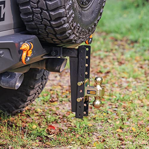LOCAME Adjustable Trailer Hitch, Fits 2Inch Receiver, 8Inch Drop/Rise