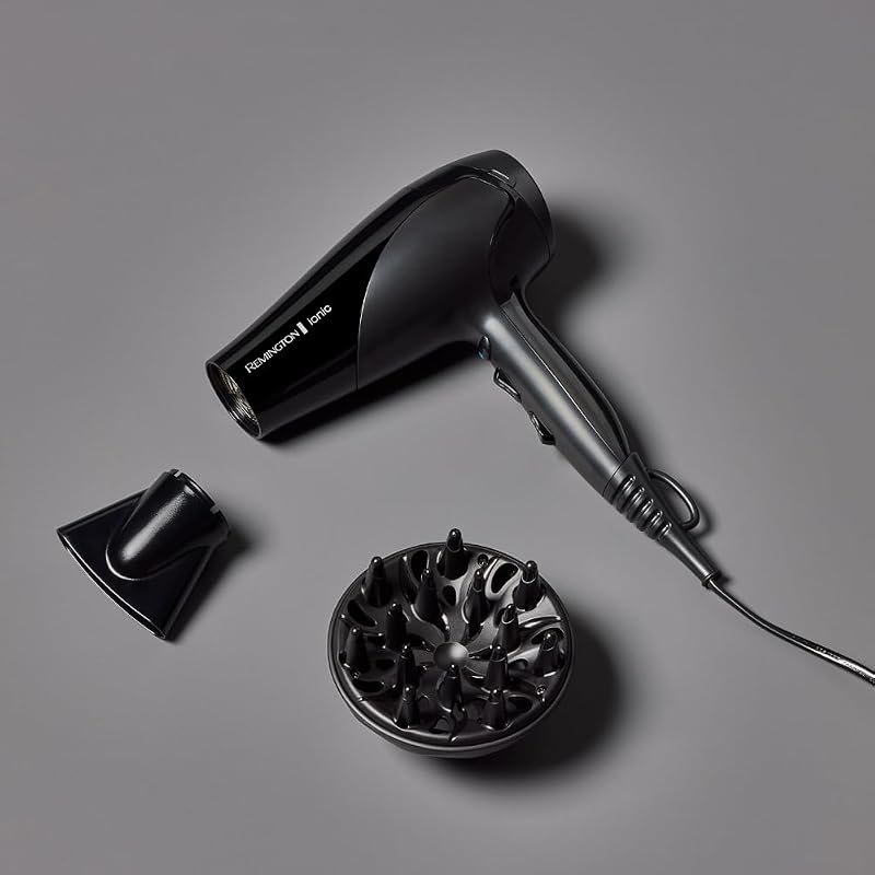 Haartrockner Ionen [leicht, Diffusor & Stylingdüse] schwarz (2200W, Keramik-Ionen: schonendes Styling & gleichmäßige Wärmeverteilung, 3 Heiz- & 2 separate Gebläsestufen + Abkühlstufe) D3198