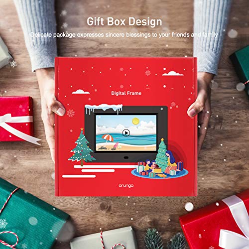 ARUNGO Digital Photo Frame Picture Frame 7 inch Digital Frame Video Music Player Support USB SD Slideshow with Remote Controller Gift Package