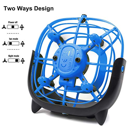 UDIRC Flying Ball Drone for Kids, Hand Operated Mini Drone Toys for Boys or Girls with Fan Mode (Blue)