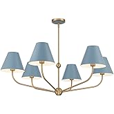 Crystorama Xavier 6 Light Vibrant Gold + Blue Chandelier