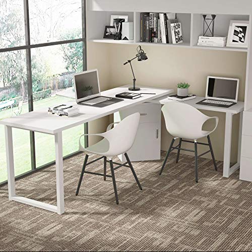 Tribesigns Reversible L Shaped Corner Computer Desk with Storage File
