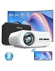 ONOAYO 5G WiFi Projector, 9500L Full HD Native 1920×1080P Bluetooth Projector, Support 4K &Zoom, Full Sealed Optical/LCD/LED/Home/Outdoor Movie Portable Projector for Phone,PC,TV Stick