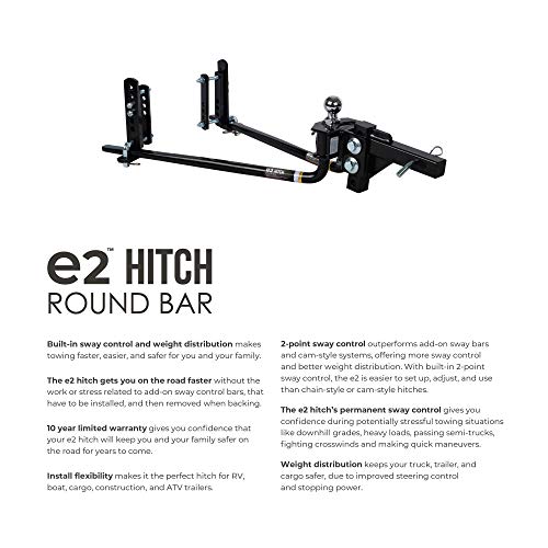 Fastway e2 2Point Sway Control Round Bar Hitch, 94000800, 8,000 Lbs