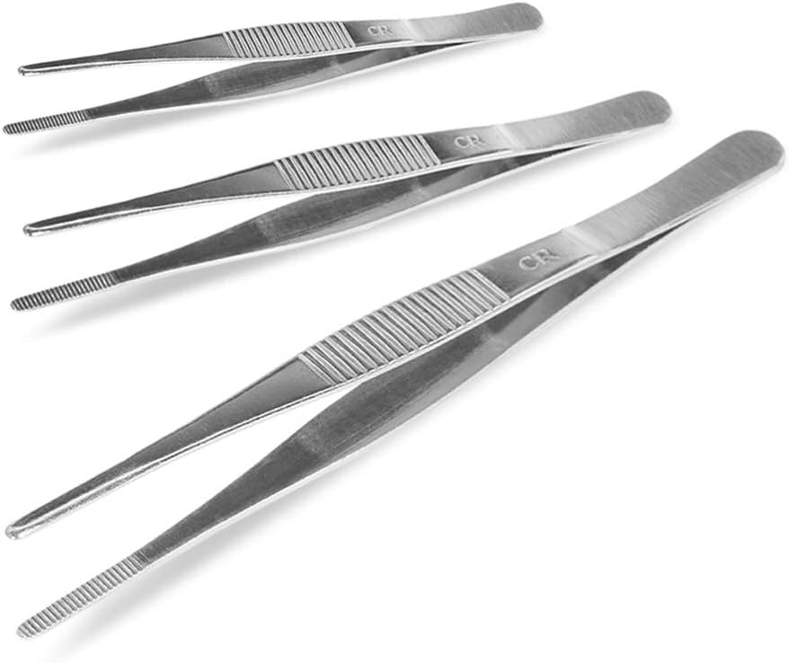 7Pack Stainless Steel Long Straight Tweezer Set - Image 4