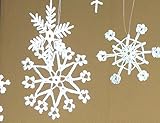6 lace crochet snowflakes white winter decoration