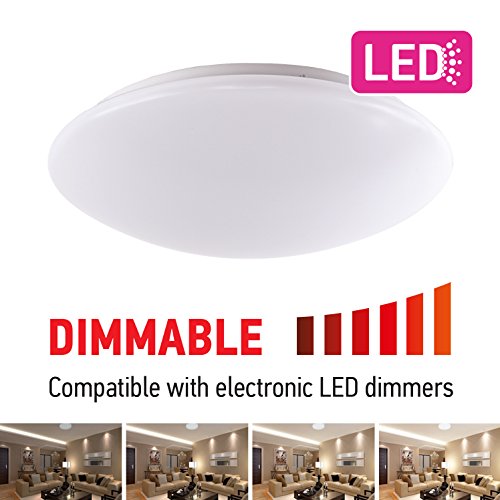 OSTWIN 11 inch Modern LED Flush Mount Ceiling Light Fixture for Any Room 20W (100W Replacement) 5000K (Daylight) Round Acrylic Shade White Finish Mushroom Shape ETL & Energy Star Listed