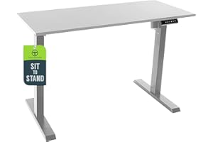 TechOrbits Electric Standing Desk Frame with 47 x 24 Tabletop - Motorized Workstation Two Leg Stand Up Desk with Memory Setti