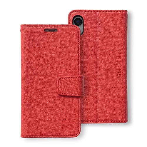 Anti Radiation RFID iPhone Case: iPhone XR ELF & RF Blocking Identity Theft Protection Wallet (Red)